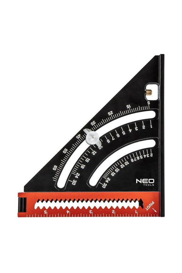 NEO-Carpenter's Square, With Folding Ruler, Aluminum, Triangular, 185x317 Mm, 1
