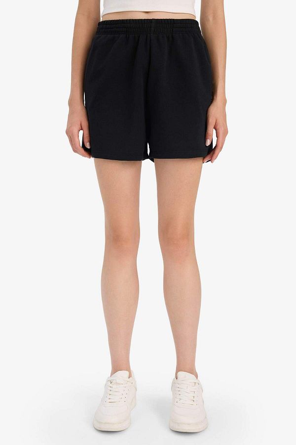 DeFacto-Regular Fit Elastic Waist Basic Plain Shorts F6803Ax25Hs 1
