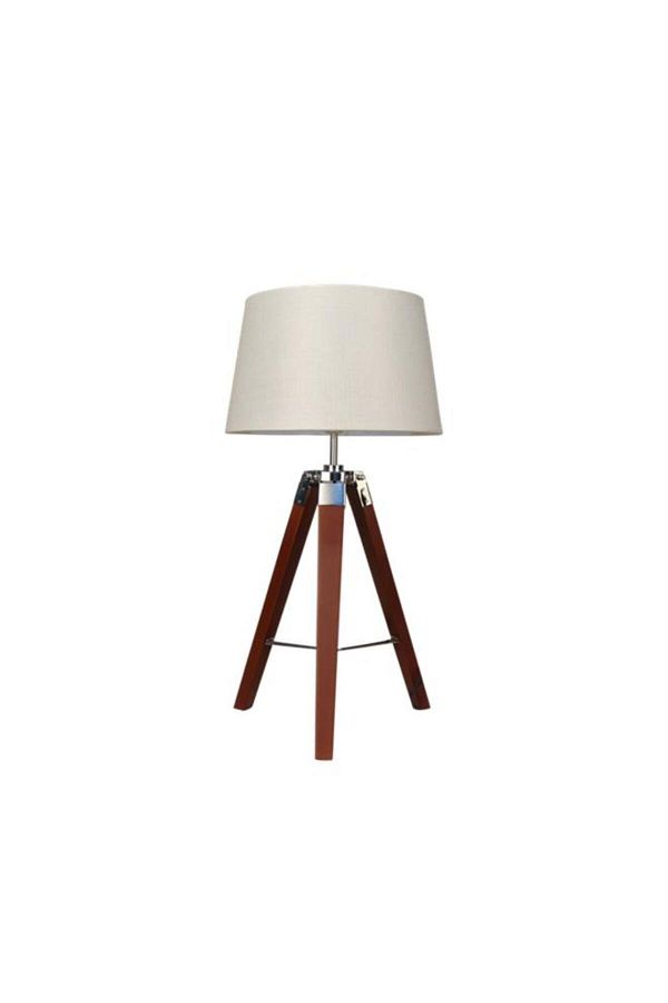 Generic-Micasa 40W E27 Modern and Elegant Design Single Bulb Illumination Table Lamp White and Brown 1