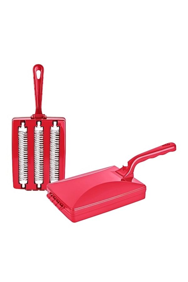 ABYZ-Carpet brush, 3 wheels, simple model, removable handle, 16 x 12 cm, red color 1