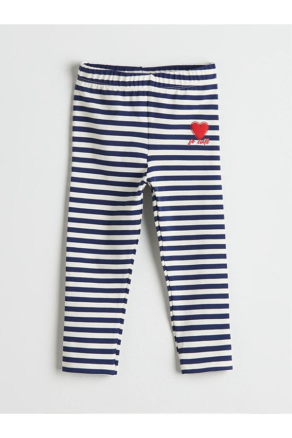 LC Waikiki-Girls' Leggings with Elastic Waist and Heart Print 1