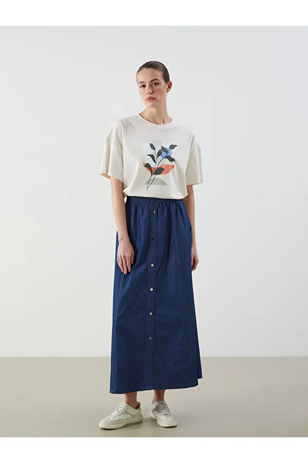 LC Waikiki-Elastic Waist Jean Skirt 1