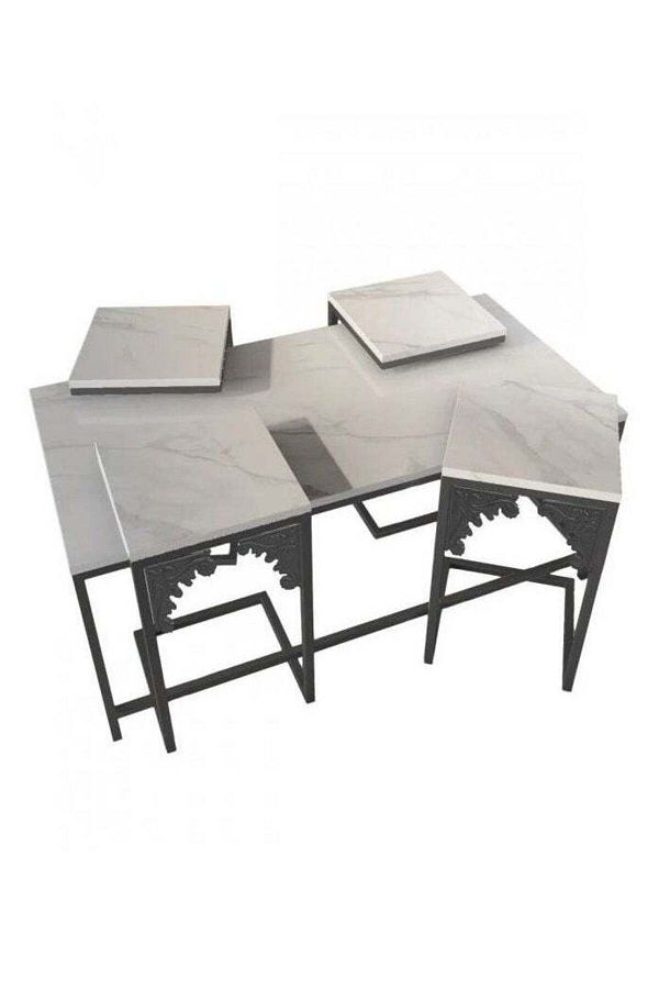 l'elefante-5-Piece Coffee Table Set – 1 Large Rectangular Center Table + 4 Side/Service Tables 1