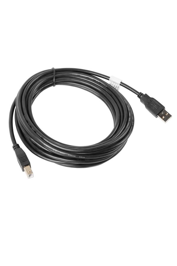 Lanberg-USB 2.0 printer cable, Lanberg 41354, length 5 m, USB-A male to USB-B male, black 1