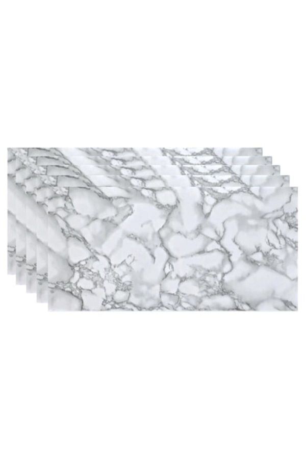 HOZRO-Set of 100 x HOZRO self-adhesive imitation marble tiles, abstract pattern, for walls, covers a surface 1