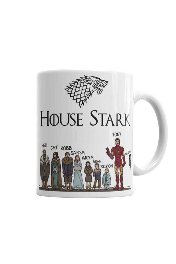 Baskı Dükkanı-Game Of Thrones House Stark And Tony Stark Mug 1