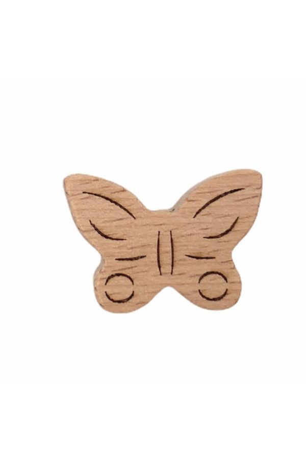 Özene Bezene-Pacifier Chain Wooden Butterfly Figured Bead 1
