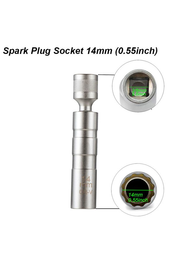 atooltour-Spark Plug Socket A Spark Plug Socket Wrench Adapter 14mm 16mm Install Replace Repair Kit Swivel Tor 1