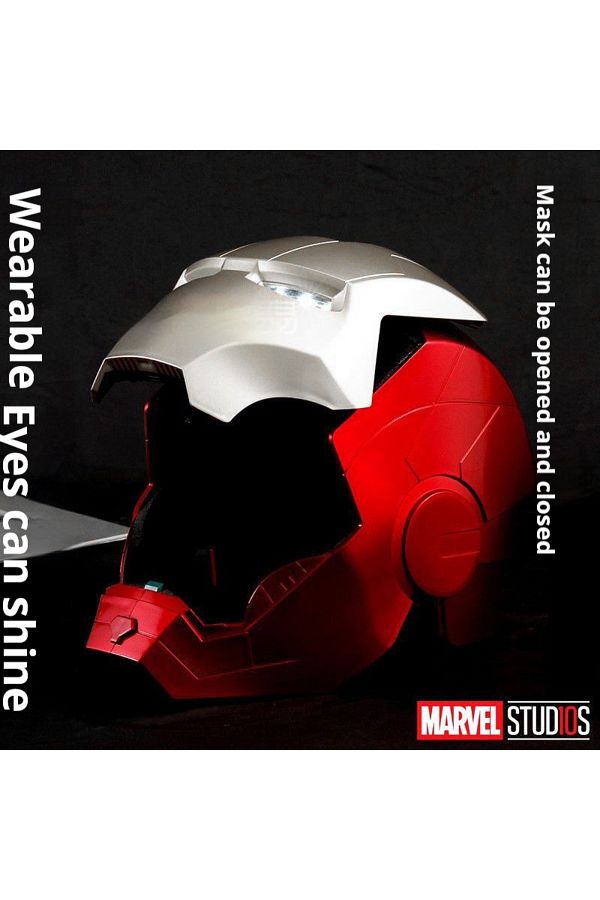 Hot Toys-خوذة الرجل الحديدي Mk Jarvis القابلة للارتداء بميزة الفتح والإغلاق التلقائي بنقرة واحدة، قابلة للتغيير 1