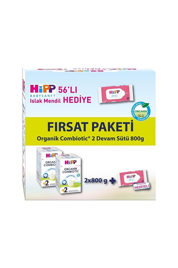 Hipp 2 Organik Devam Sütü Combiotic 800gr x2 Adet (Islak Mendil Hediye)