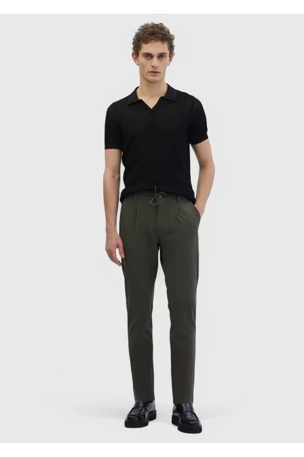Ramsey-Khaki Straight Woven Casual Pants 1