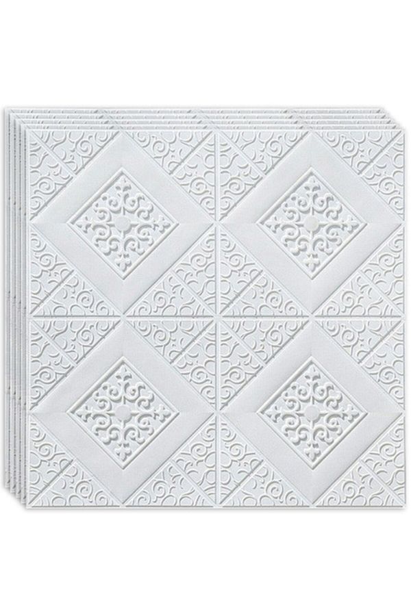 HOZRO-Set 20 x Tapetă autoadezivă 3D HOZRO, model abstract, design cu diamant alb 1