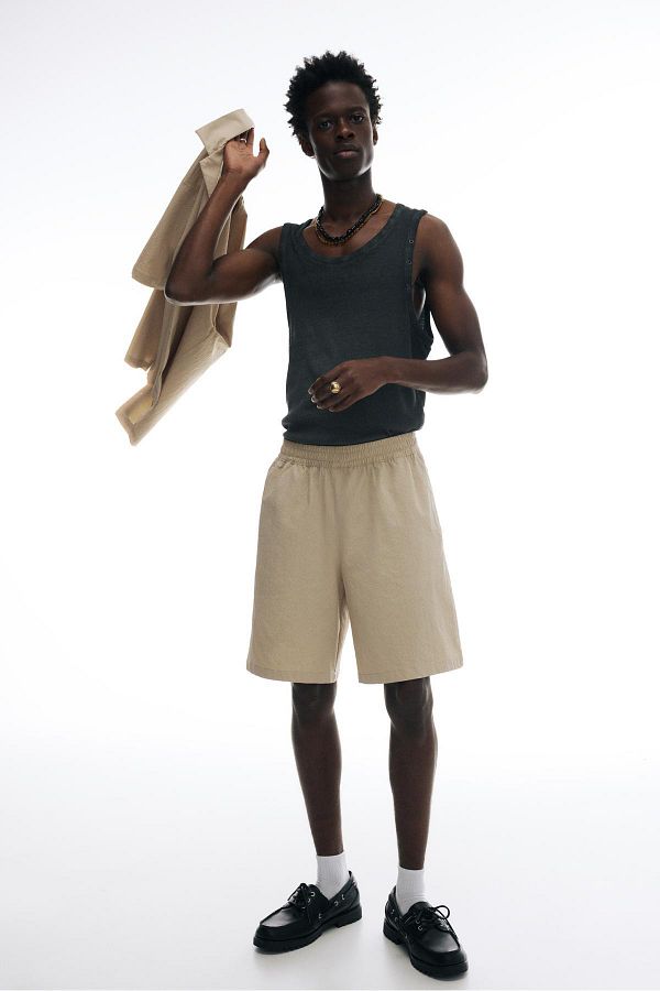 Pull & Bear-Seersucker jogger Bermuda shorts 1