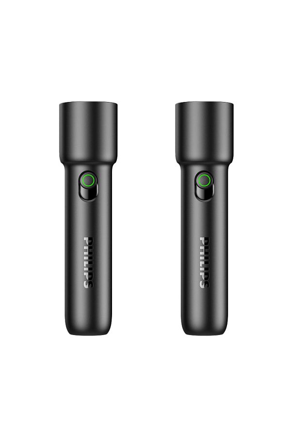 Philips-18650 Fixed Focus black 2-PCS Philips 2025 NEW 2-PCS EDC Portable Flashlight Rechargeable LED Flash 1