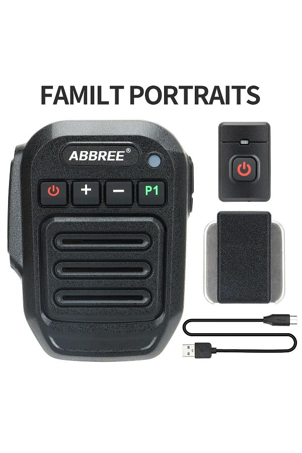 Choice1-Bluetooth Microphone ABBREE Wireless Mic Bluetooth PTT Handsfree Speaker Microphone for Baofeng UV 5 1