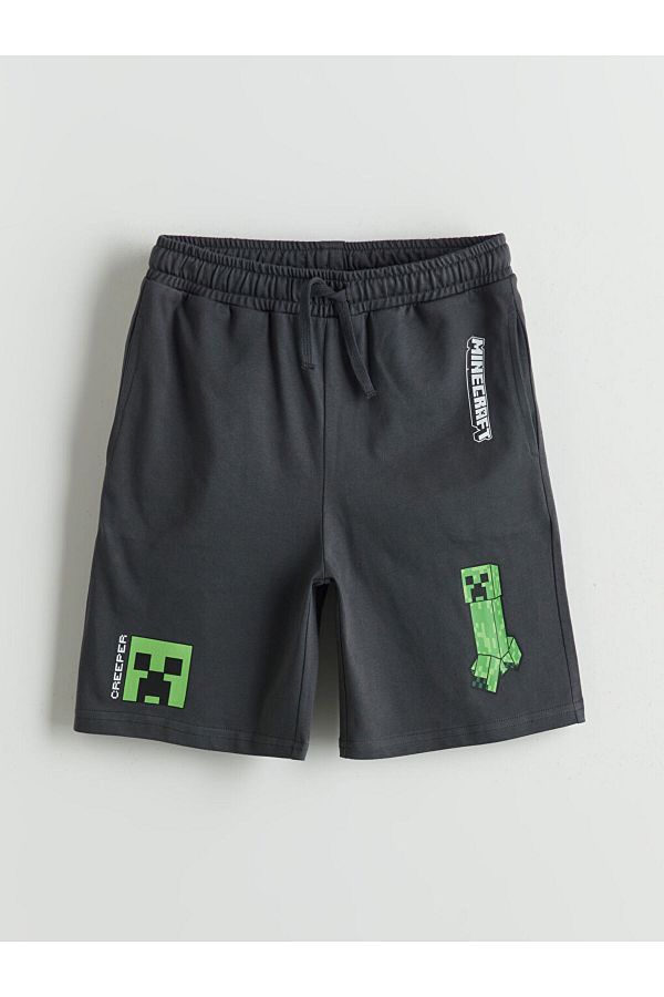 LC Waikiki-Printed Boys' Shorts with Elastic Waist 1