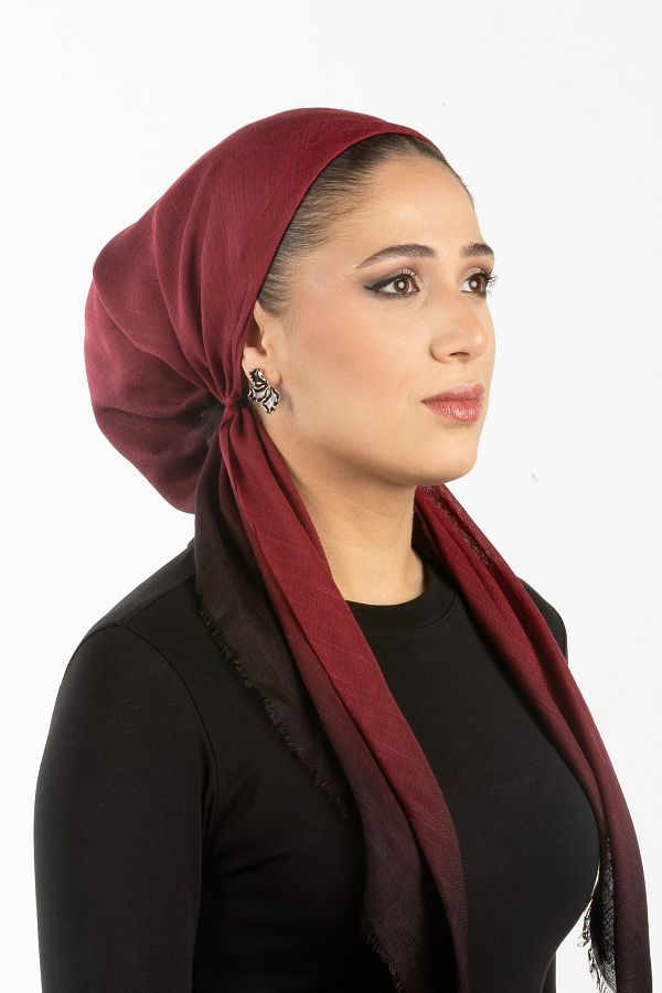 safura-New Design Plug-And-Play Bonnet Scarf - Gradient Pattern, Adjustable Neck Elastic, Anti-Slip Velvet Stripe 1