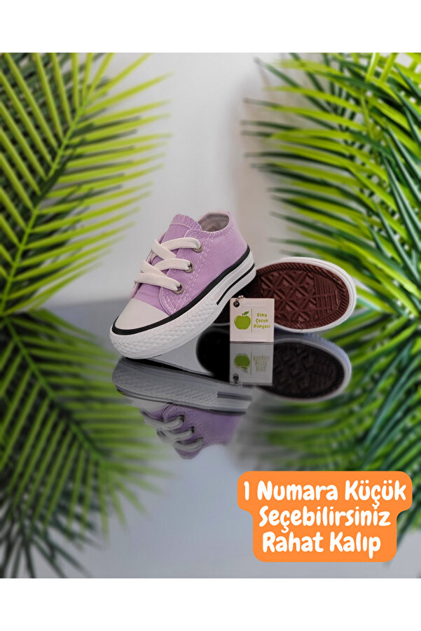 elma bebe Rahat Kalıp Kız Erkek Bebek Unisex Bebe Çocuk Kısa Bağcıklı Keten Kanvas Sneaker Spor Ayakkabı