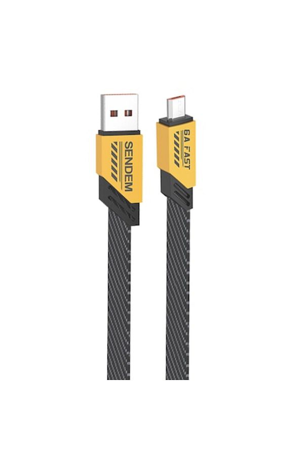 SENDEM-Cablu de date și încărcare rapidă, TIP C/TIP C 5A, M83A USB/MICRO USB 66W, Galben 1