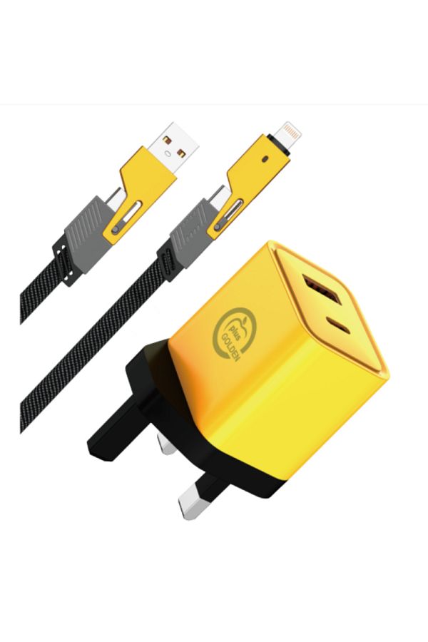SP SPON-فيش مع سلك متعدد الرؤوس تايب سي + عادي GOLDEN PLUS 1
