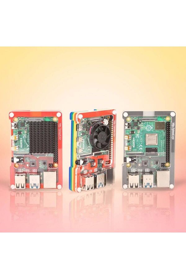 Pimoroni-Raspberry Pi 4 Case Pimoroni Pibow Coupé 4 – Rainbow 1