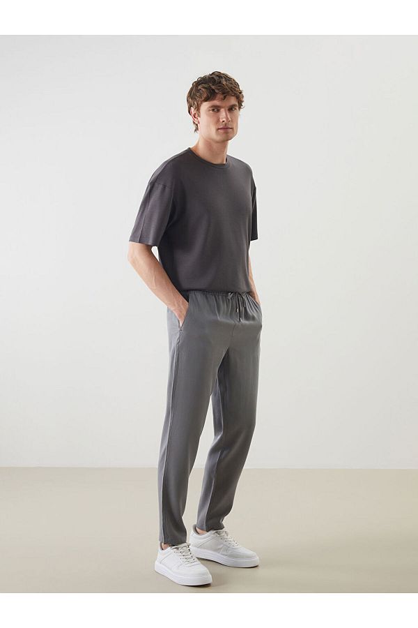 LC Waikiki-Standard Mold Men's Trousers with Elastic Waist 1