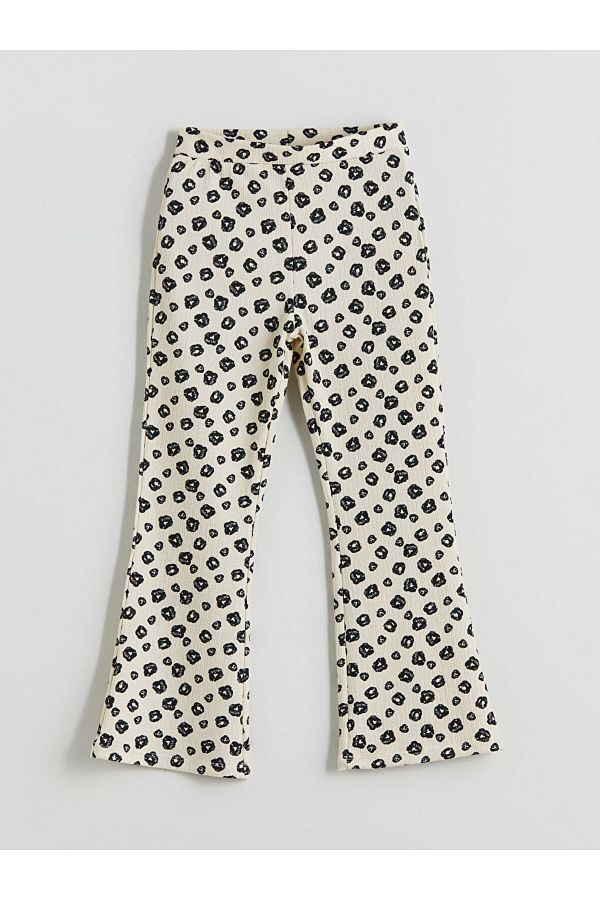 LC Waikiki-Leopard Patterned Girl's Leggings with Elastic Waist 1