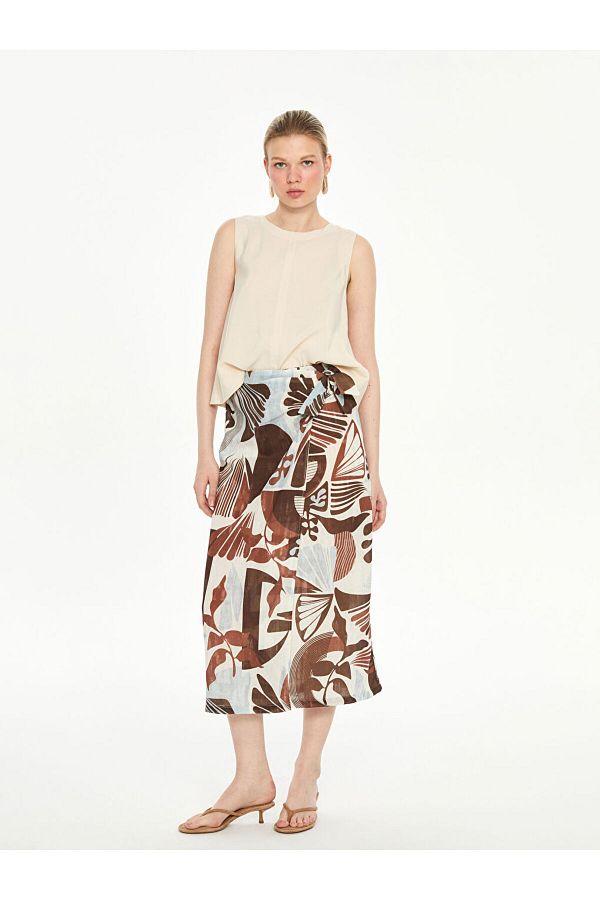 LC Waikiki-Patterned Skirt with Elastic Waist 1