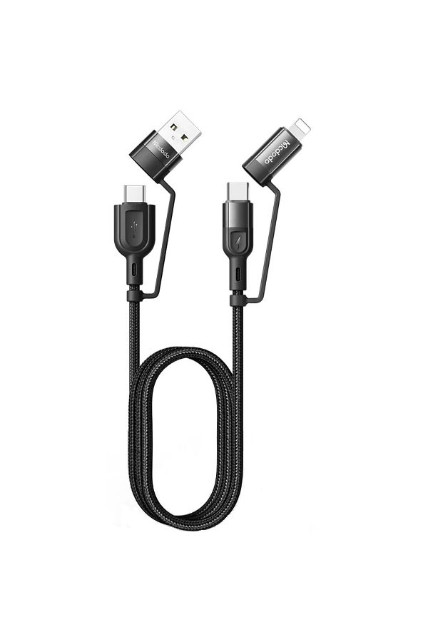 Mcdodo-Cable 4 in 1 USB-A/Type-C to Lightning/Type-C, PD Fast Charging, 60W, 1.2m, Black 1