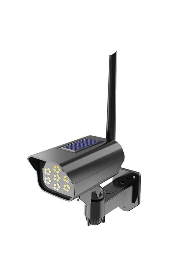 SIKS-Fake Camera With Solar Panel, Remote Control And Motion Sensor, 3 Lighting Modes, Black 1