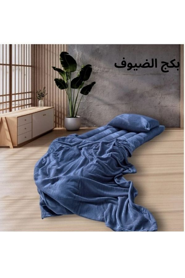 Generic-4-in-1 guest package consisting of a mattress, a light blanket, a pillow, and an elegant bag - natural cotton, size 180*90*15 cm 1