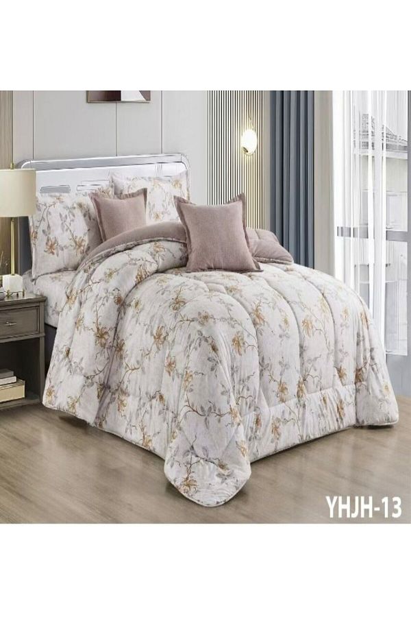 Generic-6-piece double bed sheet with a central filling, printed in distinctive colors 1