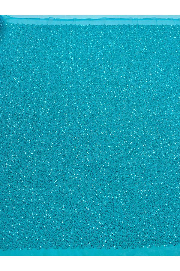 Luxuro-Turquoise Couture Lace with General Pattern, with Beads and Sequins 1