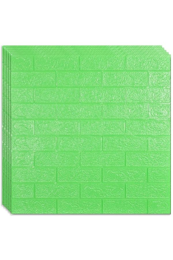 HOZRO-Set of 20 x HOZRO self-adhesive 3D wallpaper, Brick imitation pattern, Green 1
