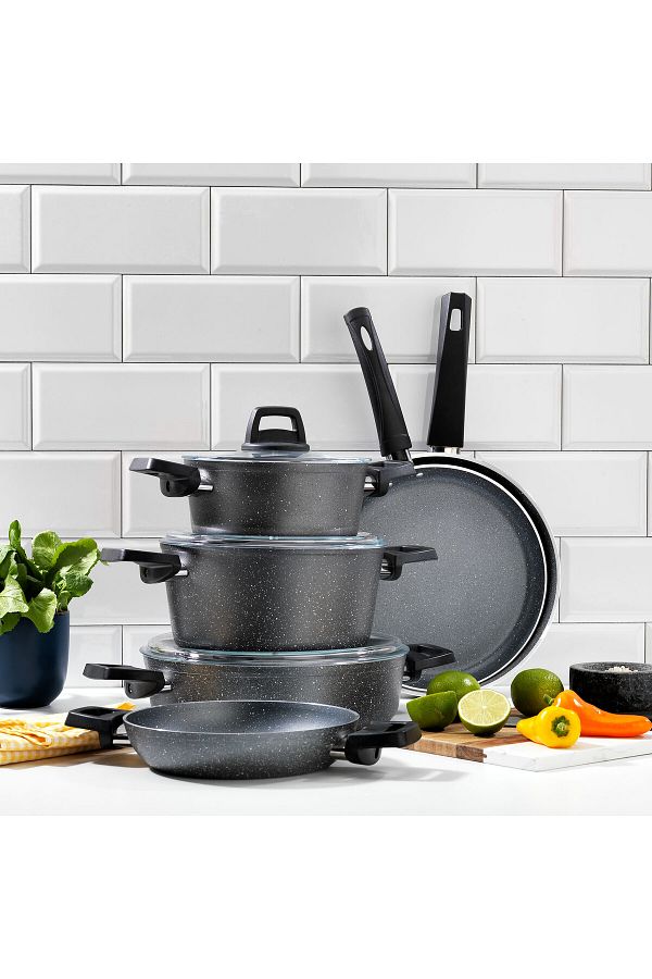 Schafer-Ashen Cookware Set 9 Pieces-Grey 1
