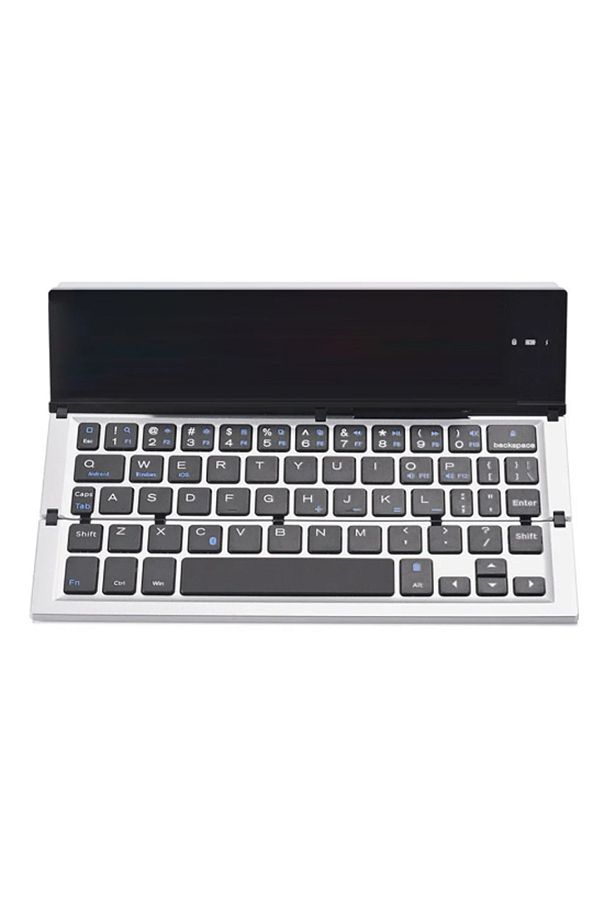 Choice-Silver Bow Folding Bluetooth Mobile Phone Keyboard Rechargeable Wireless Pocket Keyboard For Iphone 1