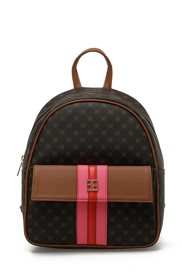 Butigo-Γυναικείο σακίδιο πλάτης MNG PU DTY SRT 4FX BROWN MULTI 1