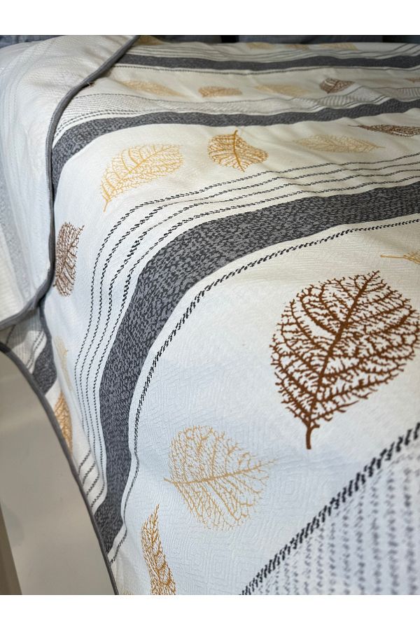ŞENER HOME-Leaf Pattern Printed 150X240 Cm. Single Single Pike 1
