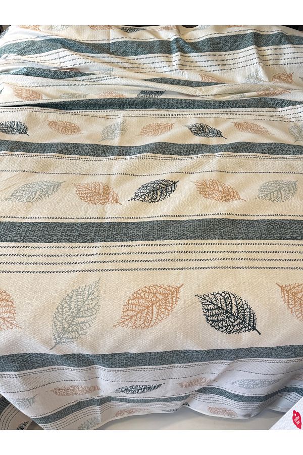 ŞENER HOME-Leaf Pattern Printed 200X240 Cm. Double (Battal) Single Pike 1