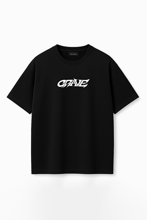 Erkek Grave Baskılı Oversize %100 Pamuk Geniş Kesim Yumuşak Dokulu Bisiklet Yaka T-shirt Rf0508