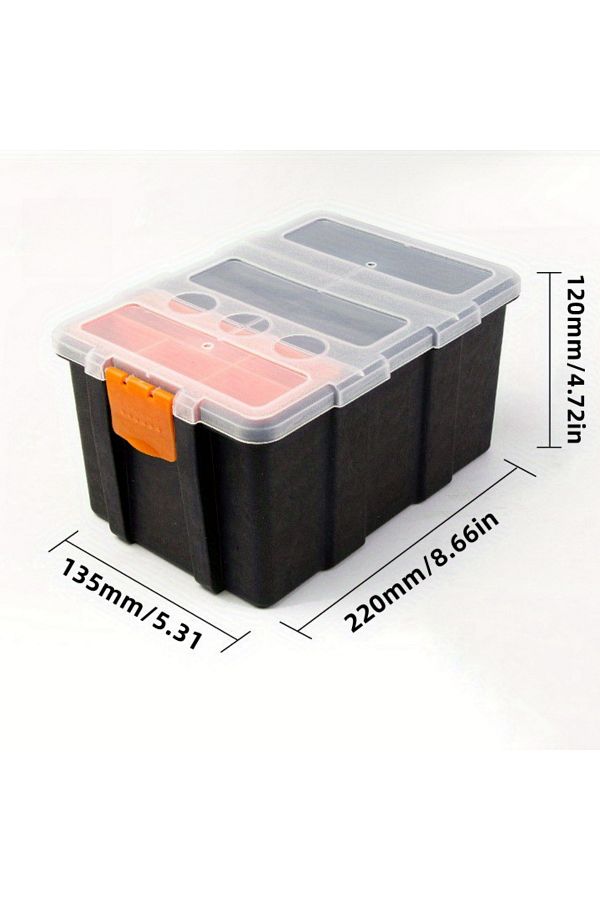 FNICEL-B Portable Parts Box Hardware Storage Toolbox Plastic Case Multi-grid Combination Screw Storage Box. 1