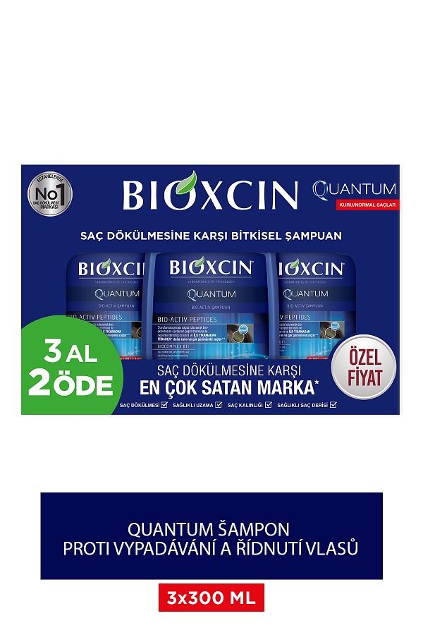 Bioxcin-300 ml pro suché a normální vlasy Quantum Kup 3 Získejte 2 – Šampon proti vypadávání vlasů pro tenké vlasy 1