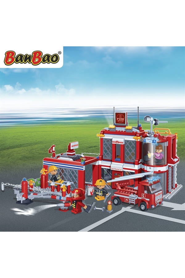 Banbao 702 Piece City Fire Station Compatible with Lego Large Set