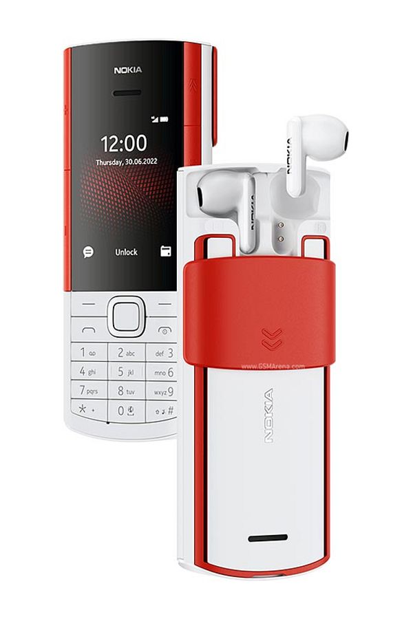 Nokia-5710 Xpress Audio Feature Phone with Built-in Wireless Earbuds, 4G MP3 player, FM radio, and M 1
