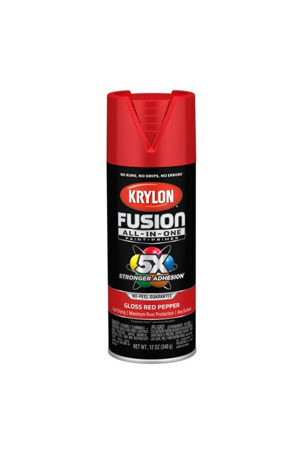 Generic-KRYLON Fusion All-In-One Spray Paint and Primer Gloss Red Pepper 12oz K02720007 1