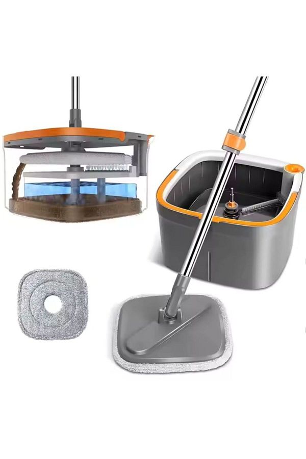 Denx-Upgraded Smart Floor Mop and Bucket, Flat Mop Set with Clean Water Dirty Water Separation System 1