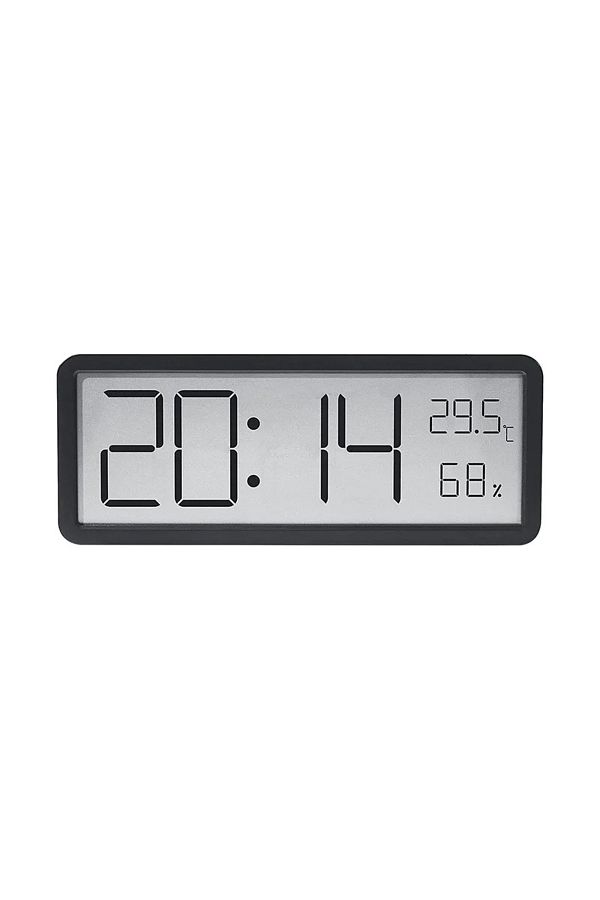 Choice-Black LCD Screen Digital Wall Clock Time Temperature Humidity Time Display Electronic Clock Desktop 1