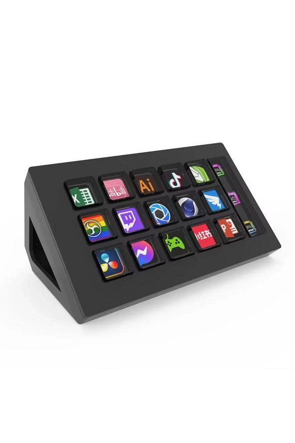 JIMITU-WHITE New Visual Stream Deck Keyboard Lcd Button 15 Keys Live Content Creation Controller Custom But 1