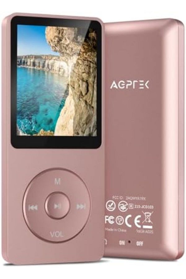 AGPTEK-A02 8GB MP3 Player, 70 Hours Playback Lossless Sound Music Player, Supports up to 128GB, Rose 1
