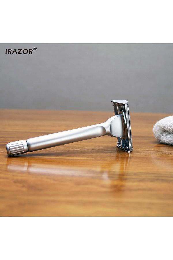 Choice-Matt Nickel Razor iRAZOR New Heavy Solid Alloy Butterfly Design Double Edge Safety Razor with 10pcs 1